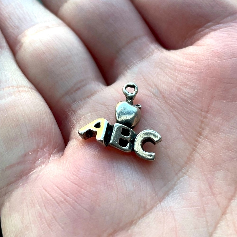 Retired James Avery 1st design of “ABC Apple” Sterling Silver Bracelet Charm